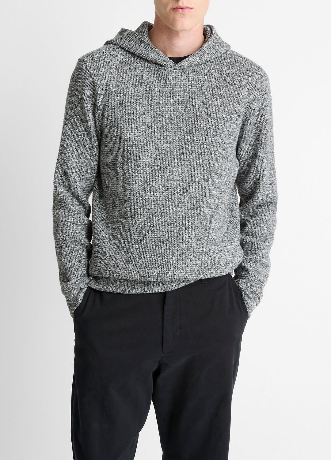 Brushed Waffle Hoodie in Sweatshirts & Hoodies HEATHER BLACK | VINCE Men