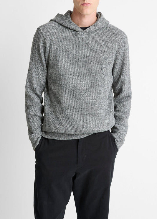 Brushed Waffle Hoodie in Sweatshirts & Hoodies HEATHER BLACK | VINCE Men