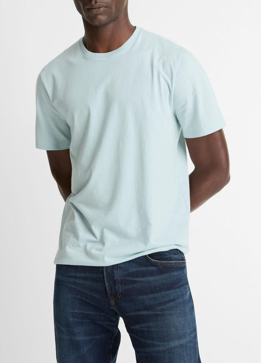 Pima Cotton Crew Neck T-Shirt in Short Sleeve DARK CASCADE | VINCE Men