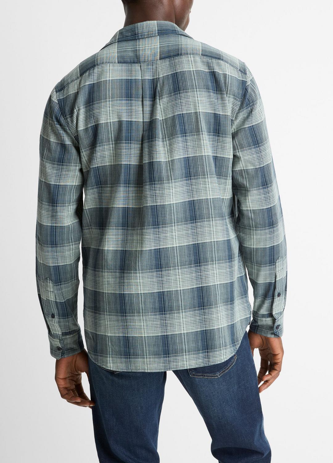 Big Sky Plaid Cotton Button-Front Shirt in Long Sleeve RAPIDS COMBO | VINCE Men
