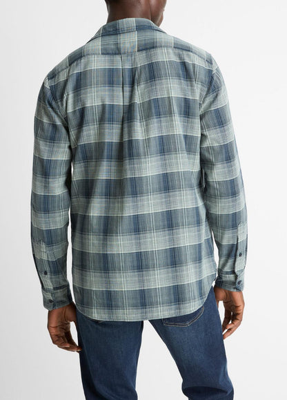 Big Sky Plaid Cotton Button-Front Shirt in Long Sleeve RAPIDS COMBO | VINCE Men