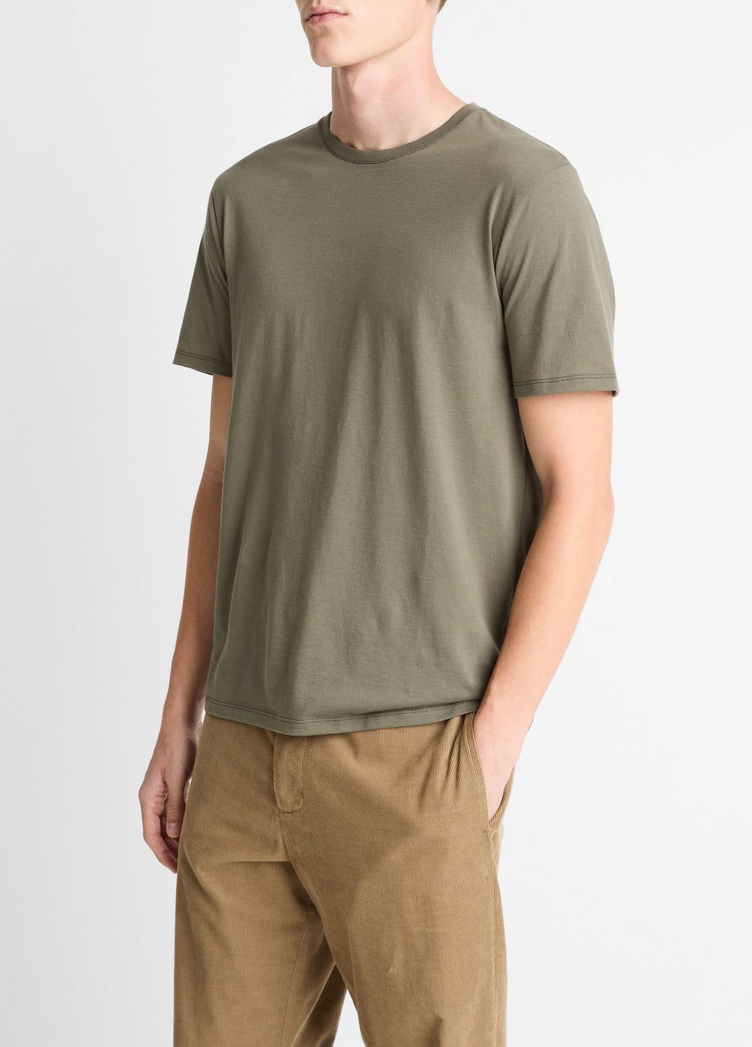 Pima Cotton Crew Neck T-Shirt in Short Sleeve SYCAMORE | VINCE Men