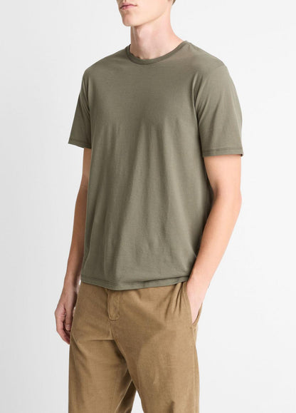 Pima Cotton Crew Neck T-Shirt in Short Sleeve SYCAMORE | VINCE Men
