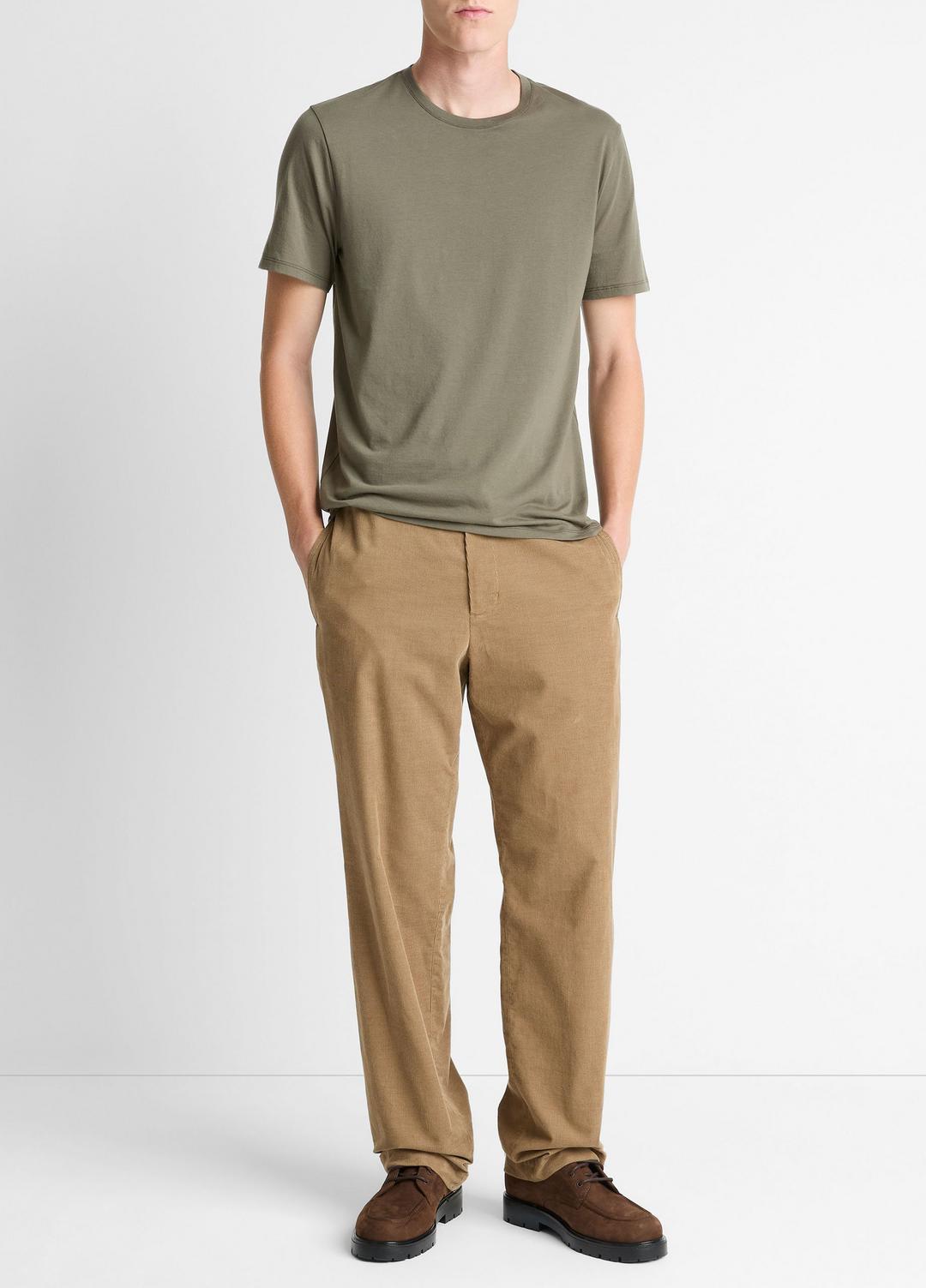 Pima Cotton Crew Neck T-Shirt in Short Sleeve SYCAMORE | VINCE Men