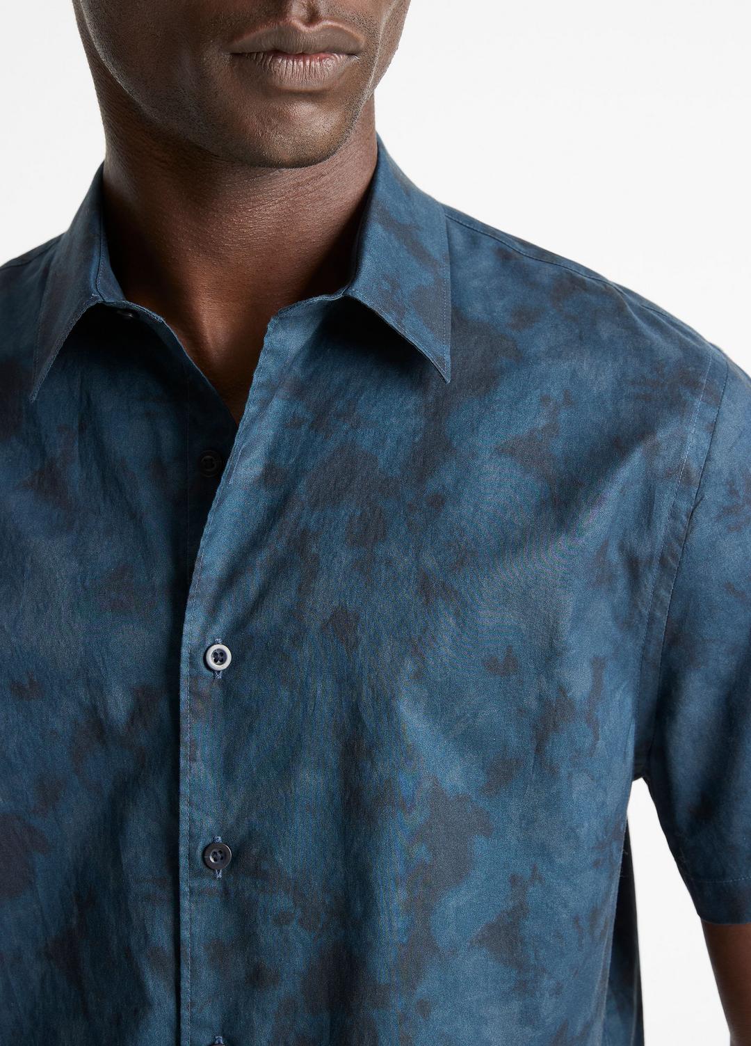 Dyed Camouflage Cotton Short-Sleeve Button-Front Shirt in Short Sleeve RAPIDS COMBO | VINCE Men