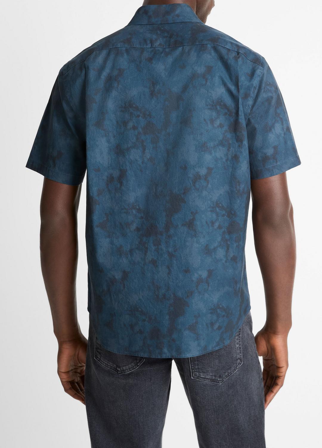 Dyed Camouflage Cotton Short-Sleeve Button-Front Shirt in Short Sleeve RAPIDS COMBO | VINCE Men
