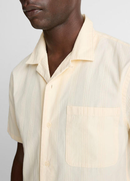 Union Stripe Cotton Short-Sleeve Loop-Collar Shirt in Short Sleeve MEADOWLARK | VINCE Men
