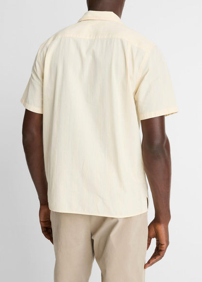 Union Stripe Cotton Short-Sleeve Loop-Collar Shirt in Short Sleeve MEADOWLARK | VINCE Men