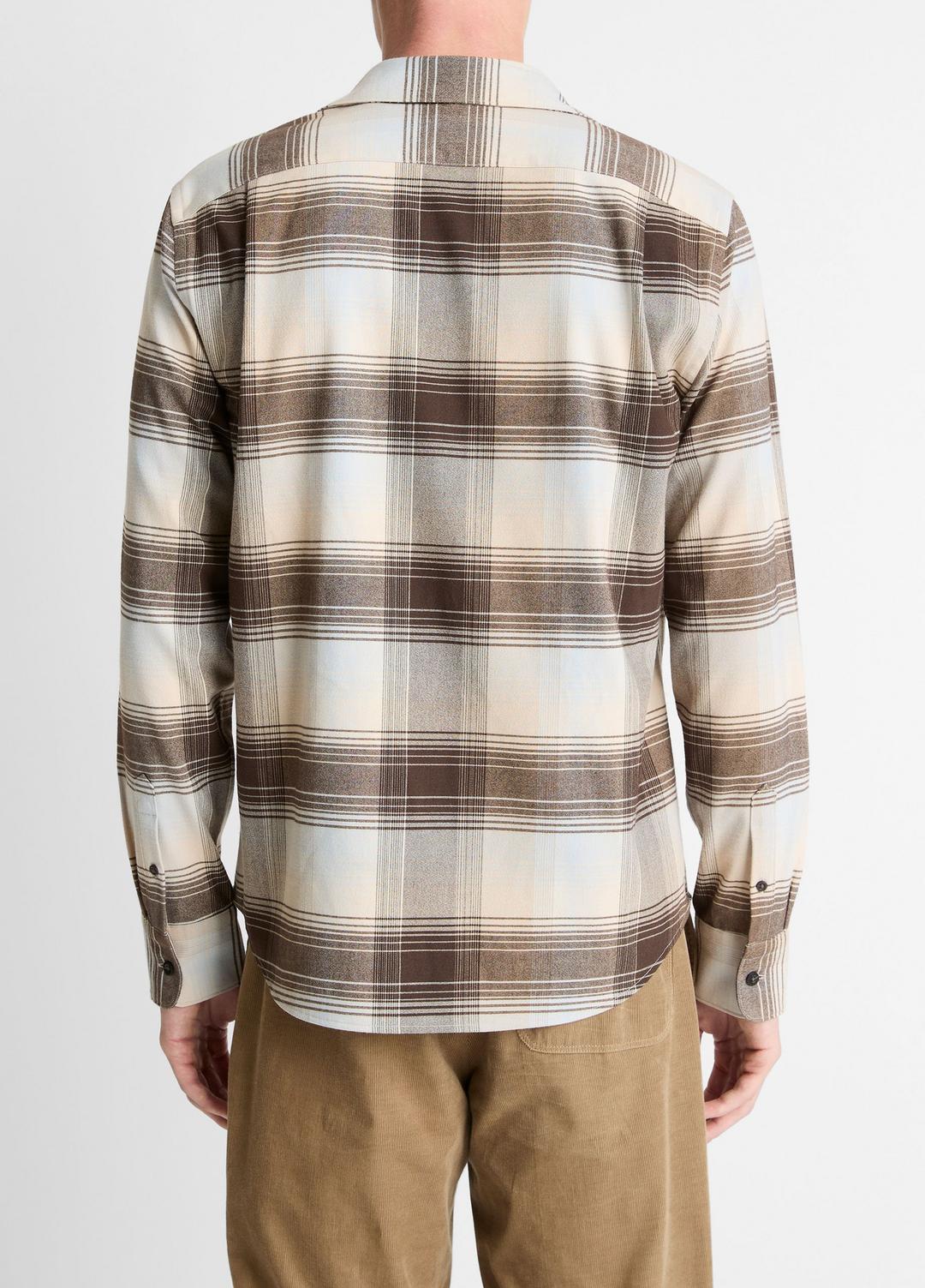 Missoula Plaid Button-Front Shirt in Long Sleeve WHITECAP COMBO | VINCE Men