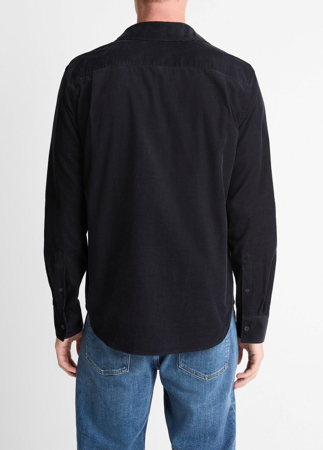 Italian Cotton Corduroy Button-Front Shirt in Long Sleeve COASTAL BLUE | VINCE Men