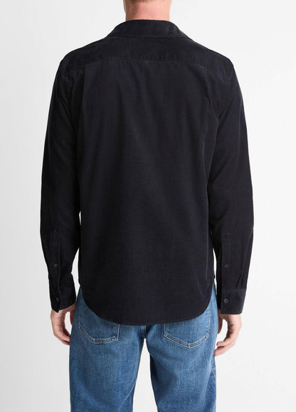 Italian Cotton Corduroy Button-Front Shirt in Long Sleeve COASTAL BLUE | VINCE Men