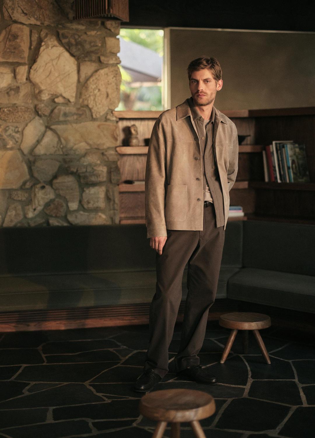 Suede Shirt Jacket in Shirt Jackets PUTTY | VINCE Men