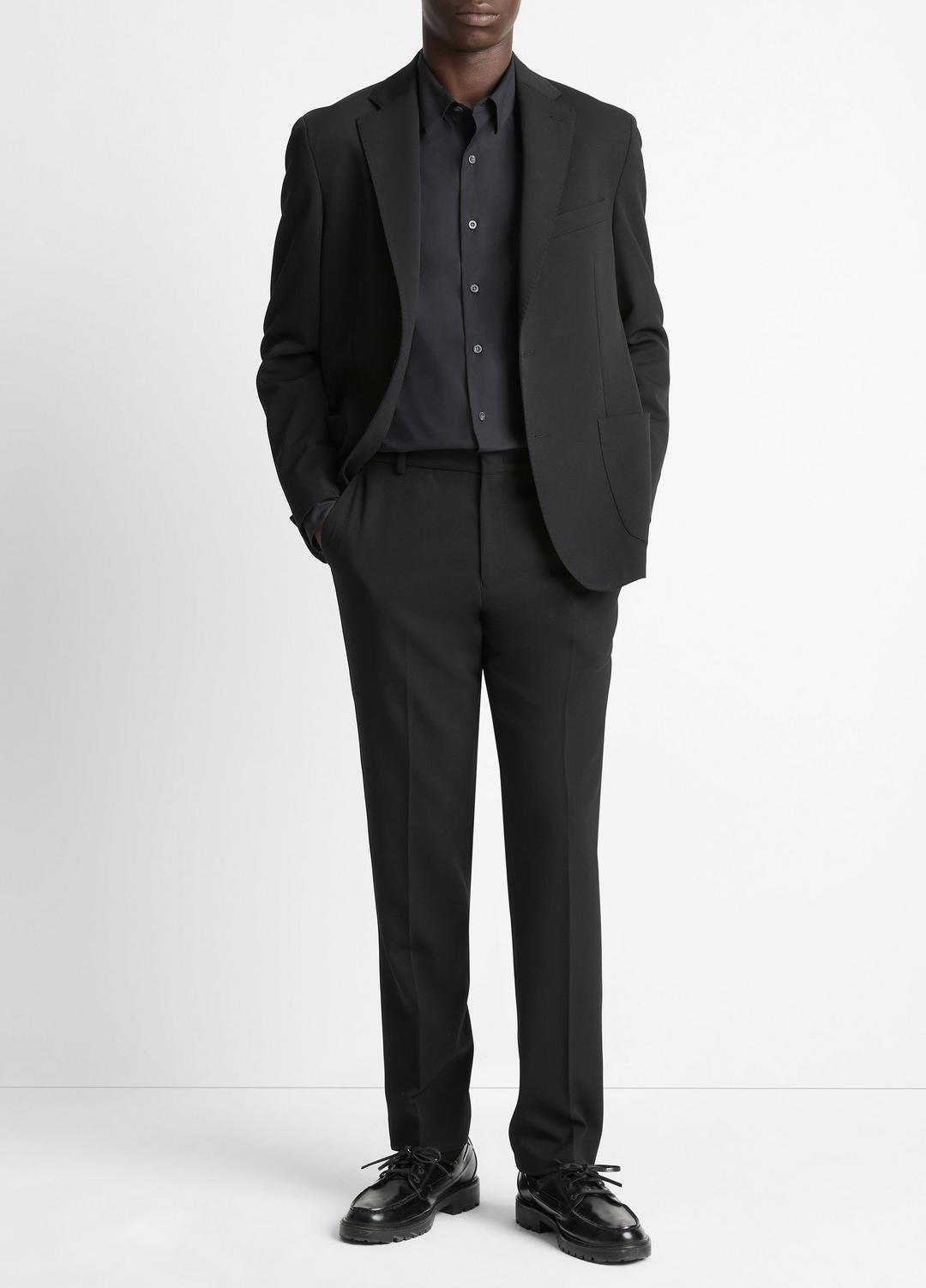 Stretch-Wool Classic Pant in Trousers BLACK | VINCE Men