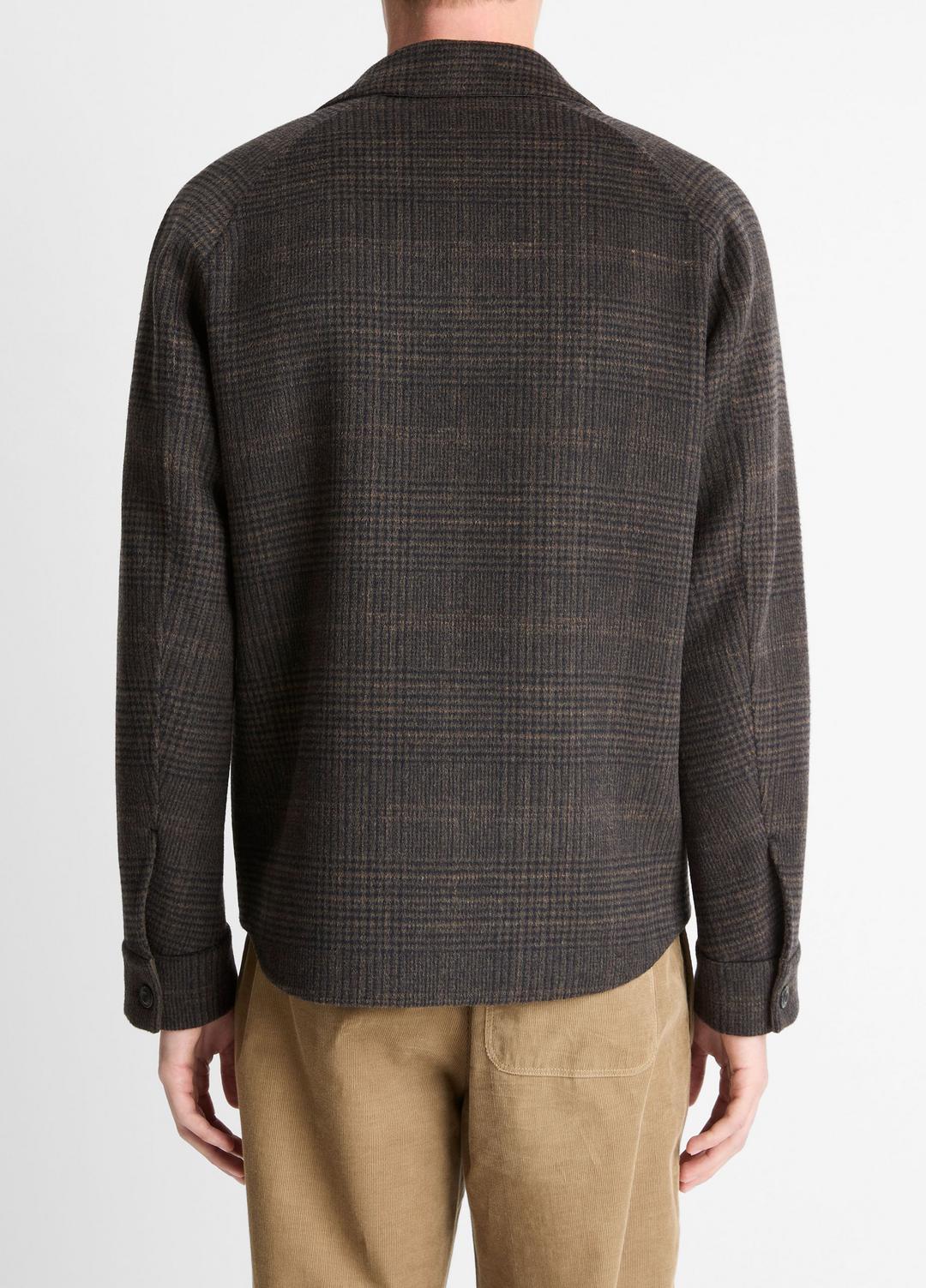 Plaid Splittable Wool-Blend Shirt Jacket in Shirt Jackets DARK MISSION | VINCE Men