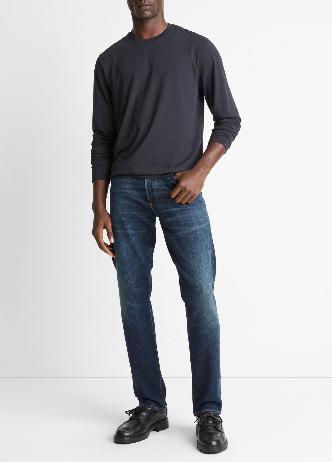 Triblend Jersey Long-Sleeve T-Shirt in Long Sleeve COASTAL BLUE | VINCE Men