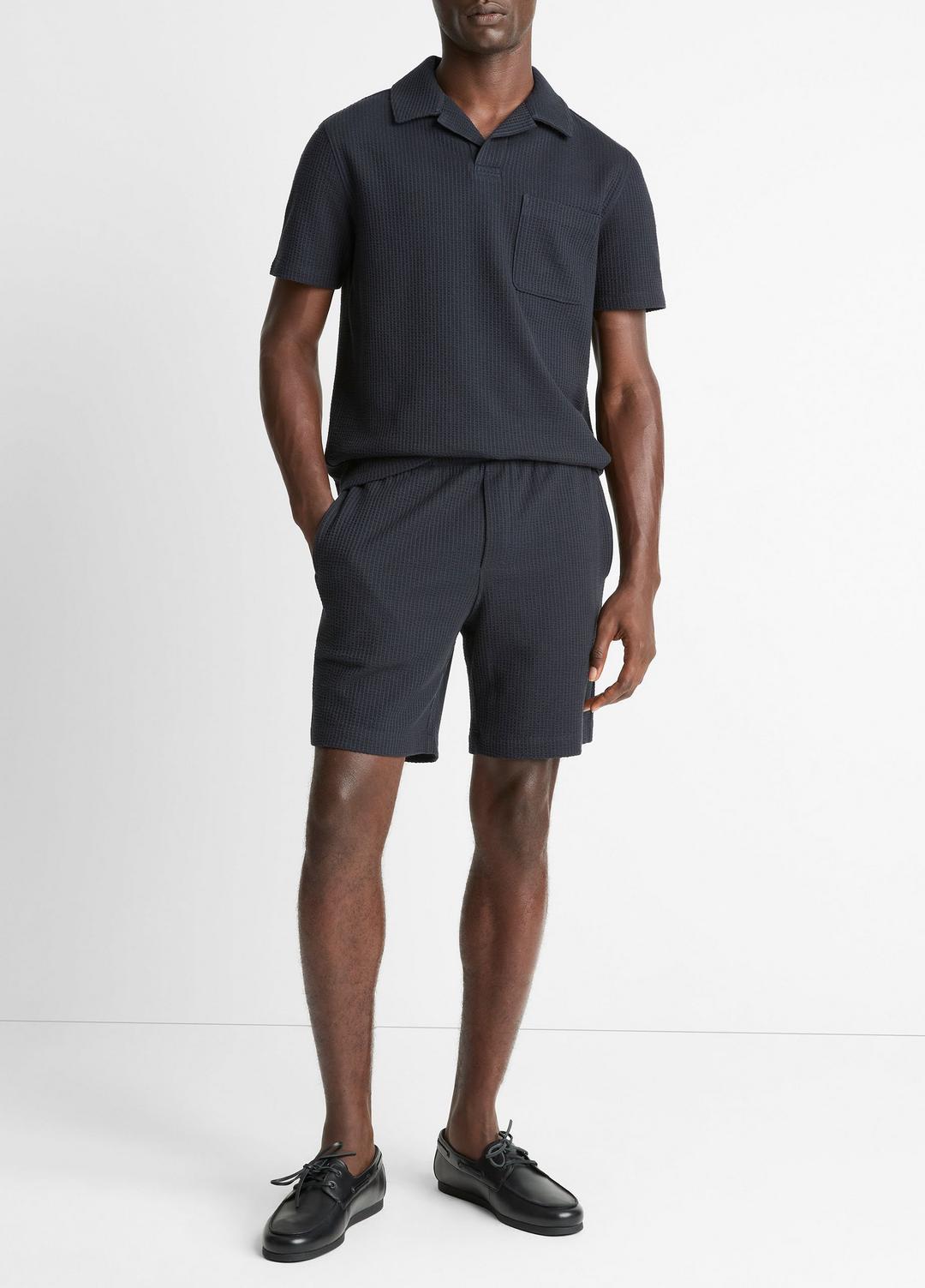 Seersucker-Knit Stretch-Cotton Short in Shorts COASTAL BLUE | VINCE Men