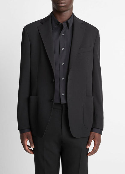Stretch-Wool Relaxed Sport Coat in Blazers BLACK | VINCE Men
