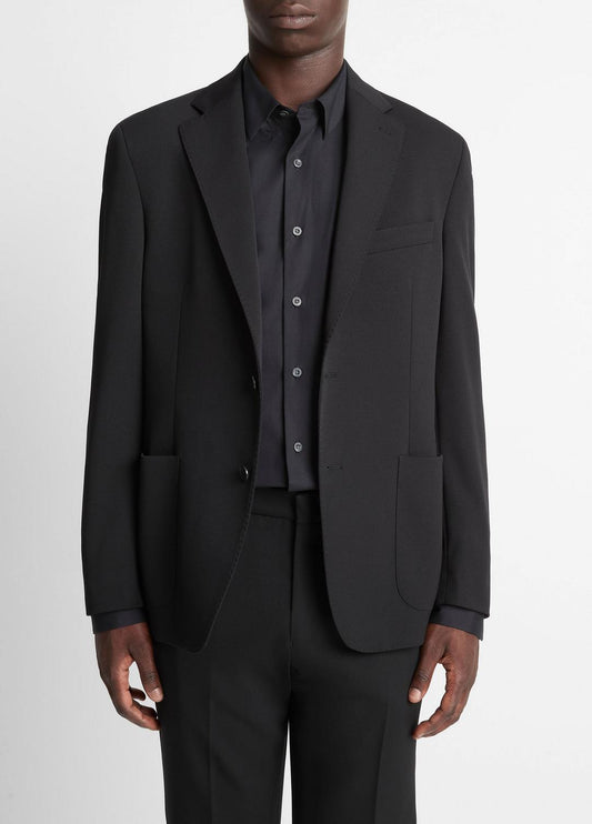 Stretch-Wool Relaxed Sport Coat in Blazers BLACK | VINCE Men