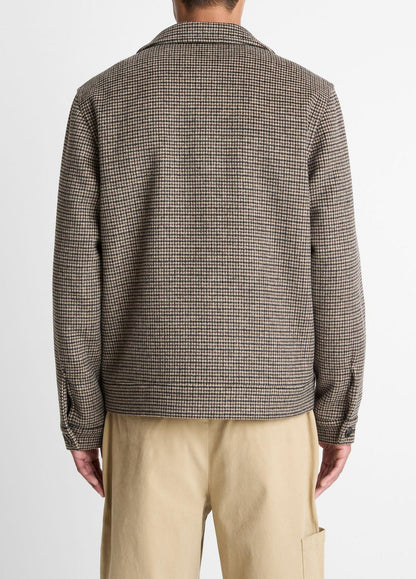 Houndstooth Bomber Jacket in Jackets DARK ROAST COMBO | VINCE Men