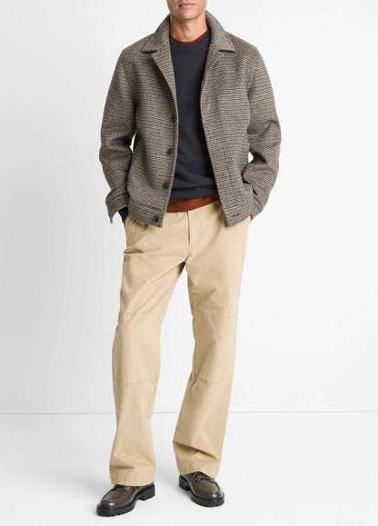 Houndstooth Bomber Jacket in Jackets DARK ROAST COMBO | VINCE Men