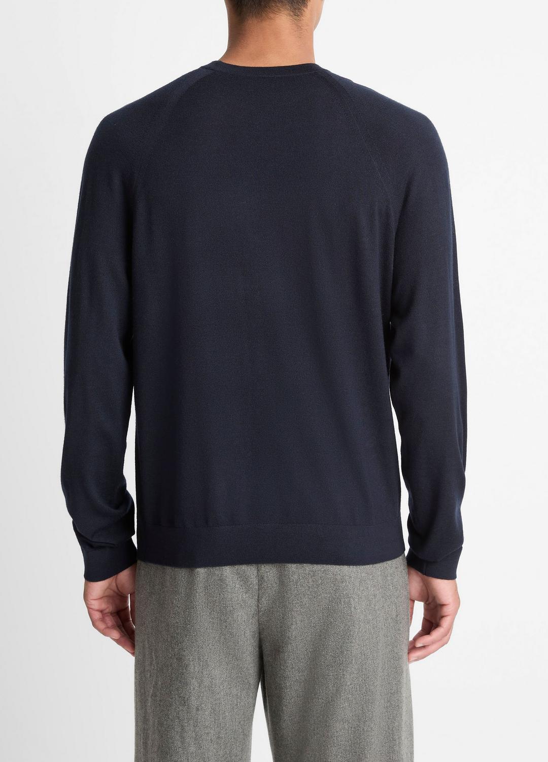 Featherweight Wool-Cashmere Crew Neck Sweater in Crew Neck COASTAL BLUE | VINCE Men