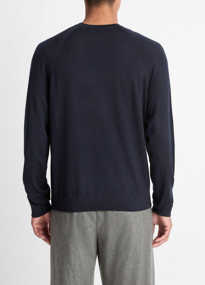Featherweight Wool-Cashmere Crew Neck Sweater in Crew Neck COASTAL BLUE | VINCE Men
