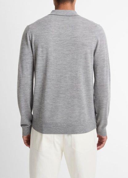 Wool Polo Sweater in Sweaters HEATHER GREY | VINCE Men