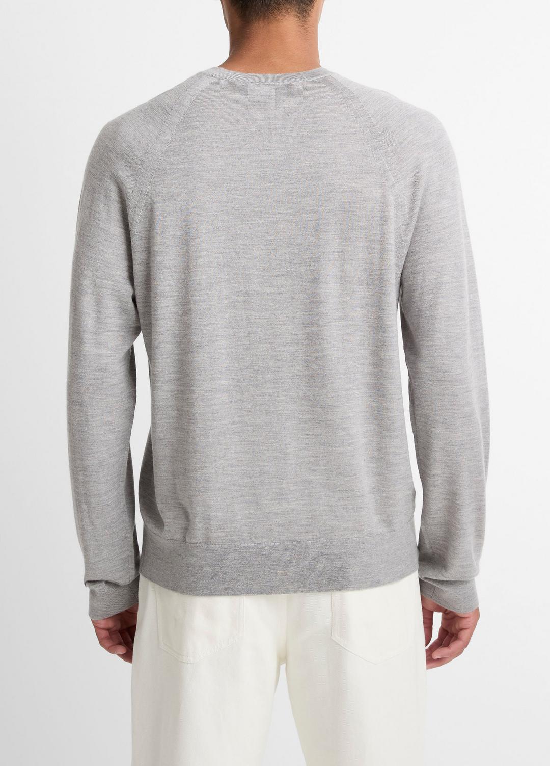 Featherweight Wool-Cashmere Crew Neck Sweater in Crew Neck HEATHER GREY | VINCE Men