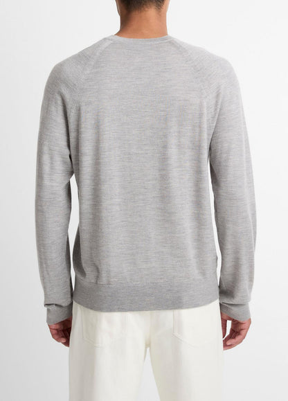 Featherweight Wool-Cashmere Crew Neck Sweater in Crew Neck HEATHER GREY | VINCE Men