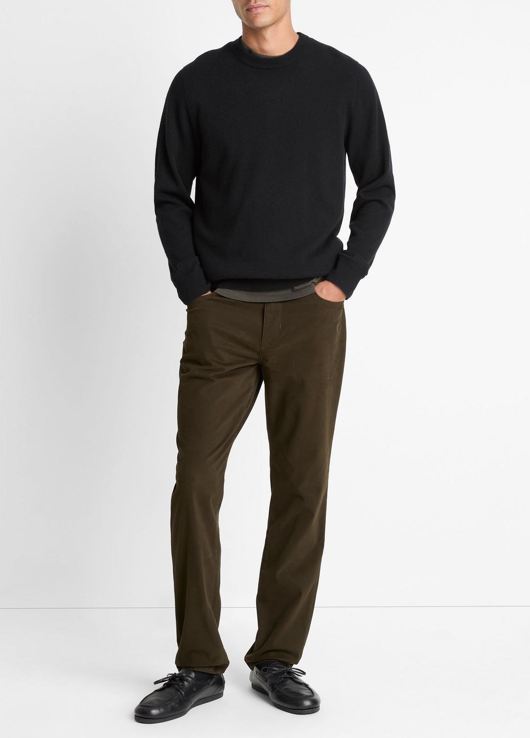 Cashmere Crew Neck Sweater in Crew Neck BLACK | VINCE Men