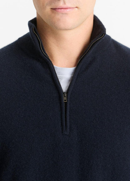 Plush Cashmere Quarter-Zip Sweater in Quarter Zip COASTAL BLUE | VINCE Men