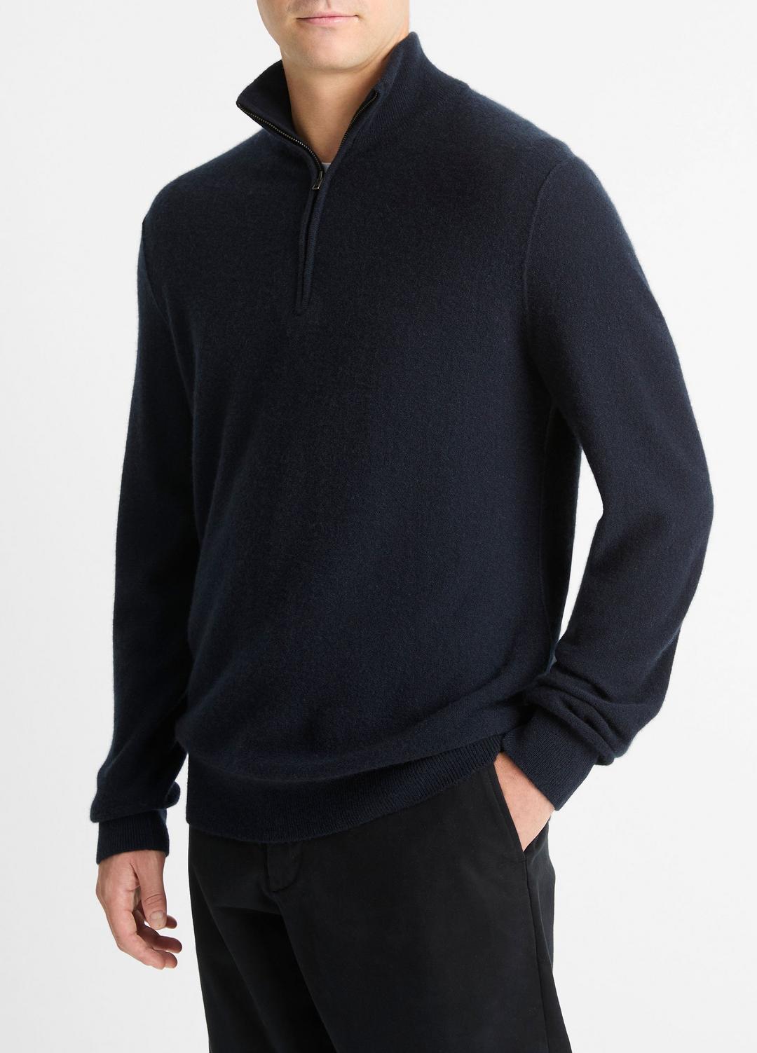 Plush Cashmere Quarter-Zip Sweater in Quarter Zip COASTAL BLUE | VINCE Men