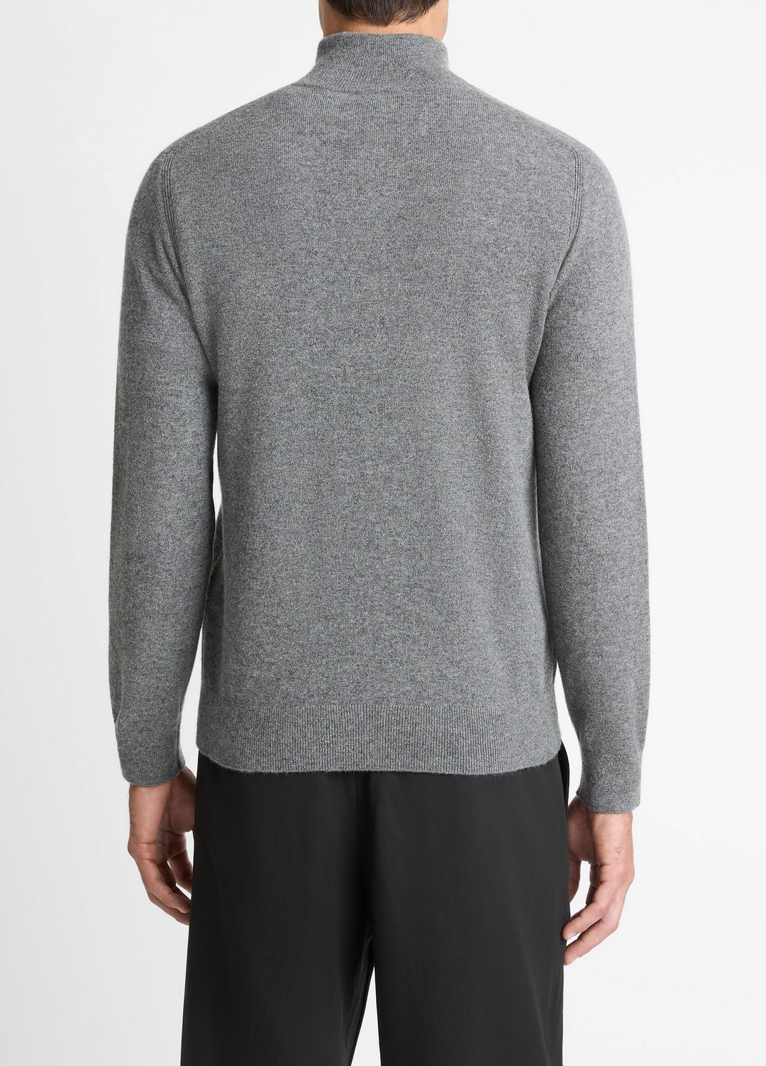 Cashmere Quarter-Zip Sweater in Quarter Zip MEDIUM HEATHER GREY | VINCE Men