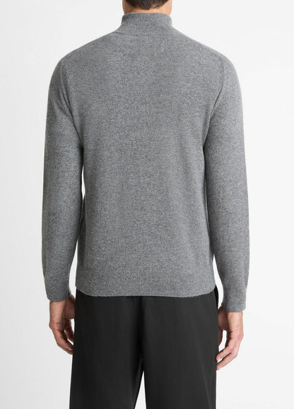 Cashmere Quarter-Zip Sweater in Quarter Zip MEDIUM HEATHER GREY | VINCE Men