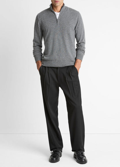 Cashmere Quarter-Zip Sweater in Quarter Zip MEDIUM HEATHER GREY | VINCE Men