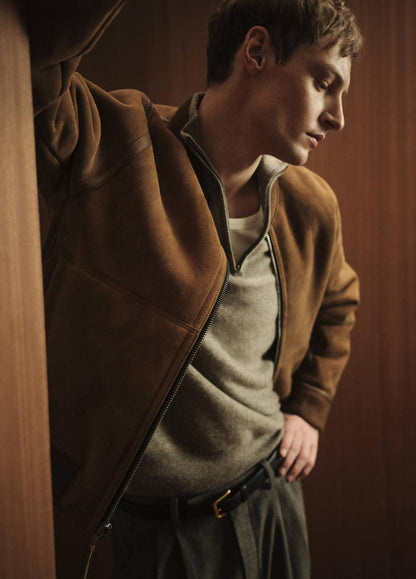 Cashmere Quarter-Zip Sweater in Quarter Zip MEDIUM HEATHER GREY | VINCE Men
