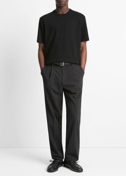 Milano Short-Sleeve Crew Neck Sweater in Crew Neck BLACK | VINCE Men
