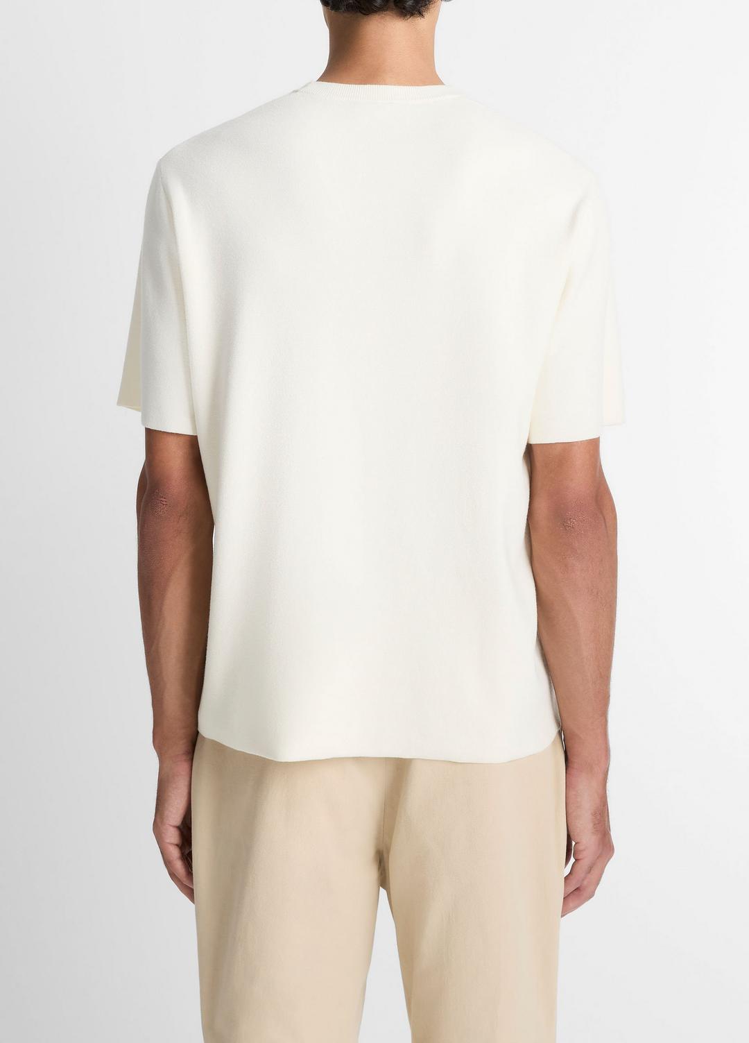 Milano Short-Sleeve Crew Neck Sweater in Crew Neck CLASSIC CREAM | VINCE Men