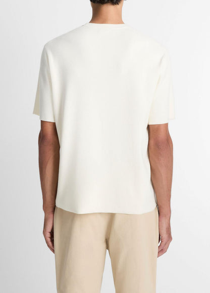 Milano Short-Sleeve Crew Neck Sweater in Crew Neck CLASSIC CREAM | VINCE Men