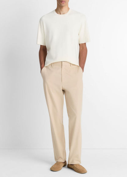Milano Short-Sleeve Crew Neck Sweater in Crew Neck CLASSIC CREAM | VINCE Men