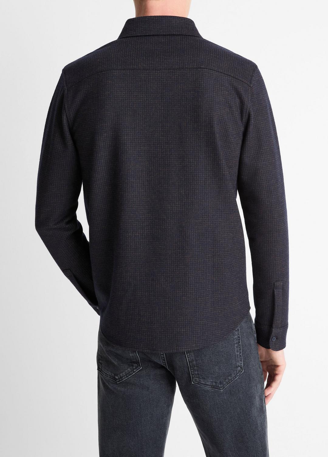 Tattersall Plaid Button-Down Shirt in Long Sleeve COASTAL BLUE/DARK JASPER | VINCE Men