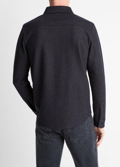 Tattersall Plaid Button-Down Shirt in Long Sleeve COASTAL BLUE/DARK JASPER | VINCE Men