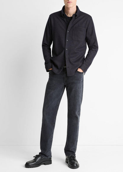 Tattersall Plaid Button-Down Shirt in Long Sleeve COASTAL BLUE/DARK JASPER | VINCE Men