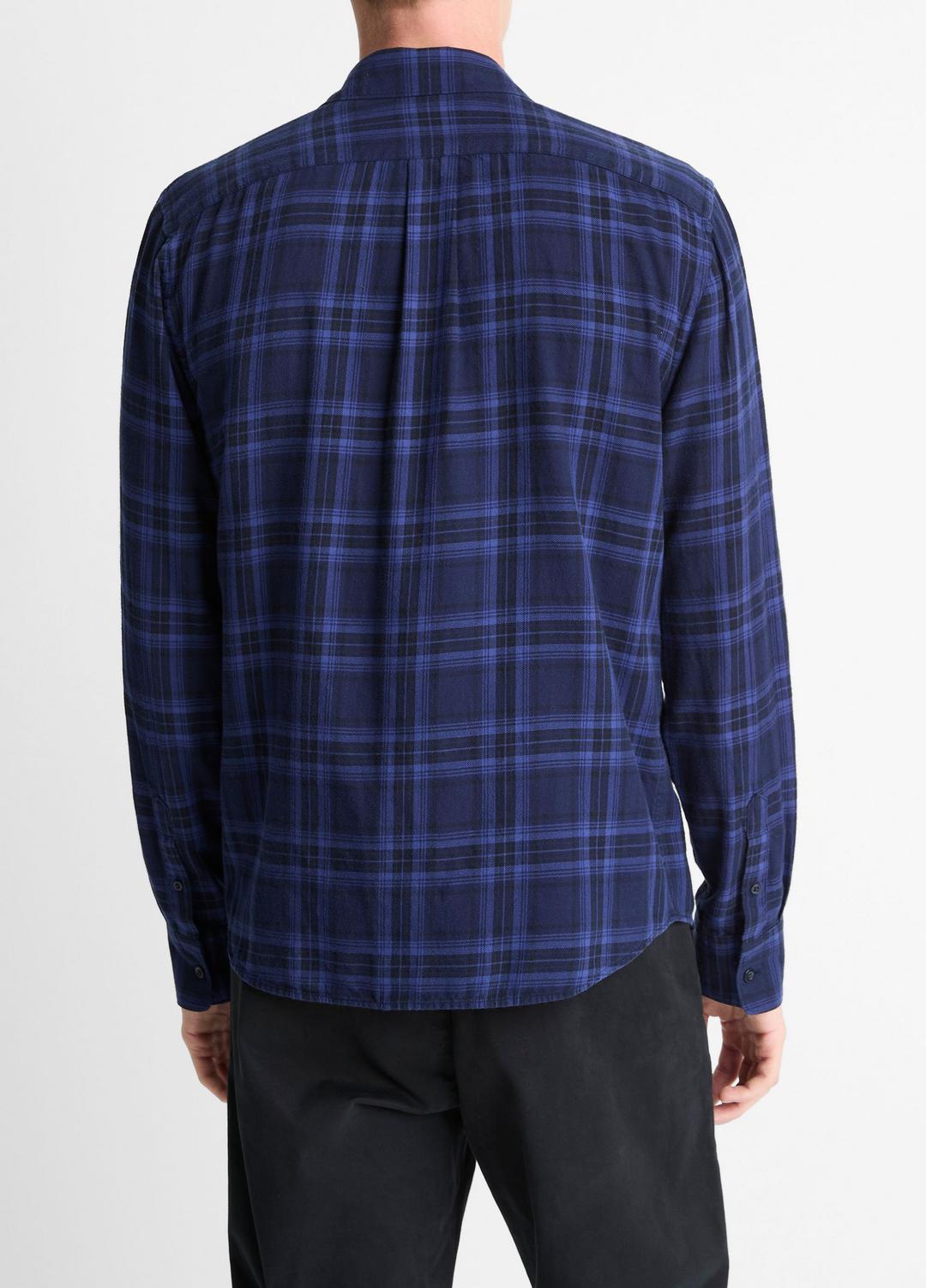 Big Horn Plaid Cotton Button-Front Shirt in Long Sleeve MONARCH COMBO | VINCE Men