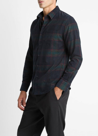 Holme Plaid Cotton Button-Front Shirt in Long Sleeve COASTAL COMBO | VINCE Men