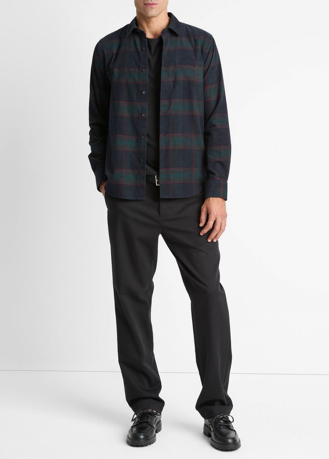 Holme Plaid Cotton Button-Front Shirt in Long Sleeve COASTAL COMBO | VINCE Men