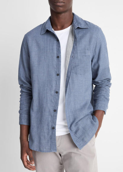 Double Face Long Sleeve in Long Sleeve CHAMBRAY | VINCE Men