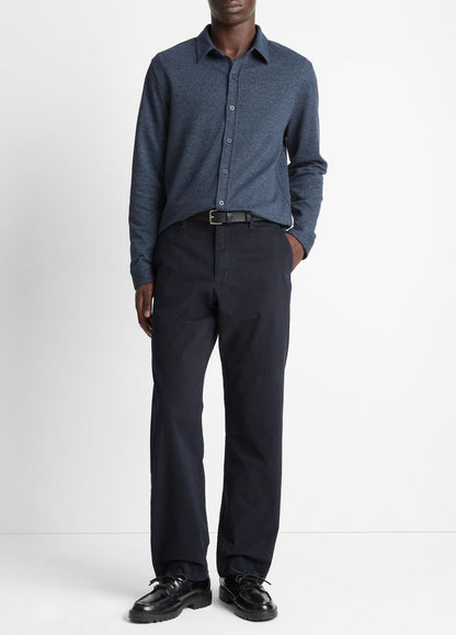 Houndstooth Cotton-Blend Button-Front Shirt in Long Sleeve COASTAL COMBO | VINCE Men