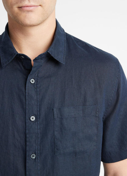 Linen Short-Sleeve Shirt in Short Sleeve COASTAL BLUE | VINCE Men
