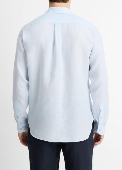 Linen Long-Sleeve Shirt in Long Sleeve GLACIER | VINCE Men